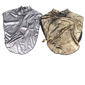 Vintage A Brod Fashion Accessories Metallic Mock Neck Dickey Set Gold Silver